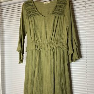 Ruffle Green Dress